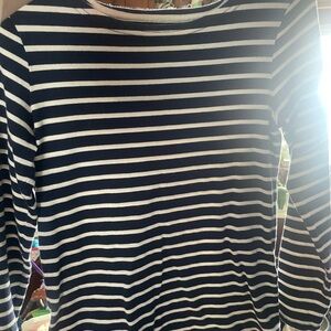 Joules Navy and Cream Striped Long Sleeve Top